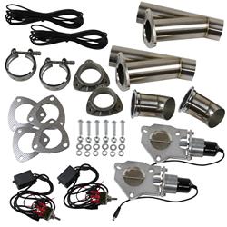 Stainless Steel Pipe Dual 2.5 Inch Electric Exhaust Cutout Kit